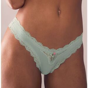 NWT- VICTORIAS SECRET LACE TRIMMED BRAZILIAN- size MEDIUM